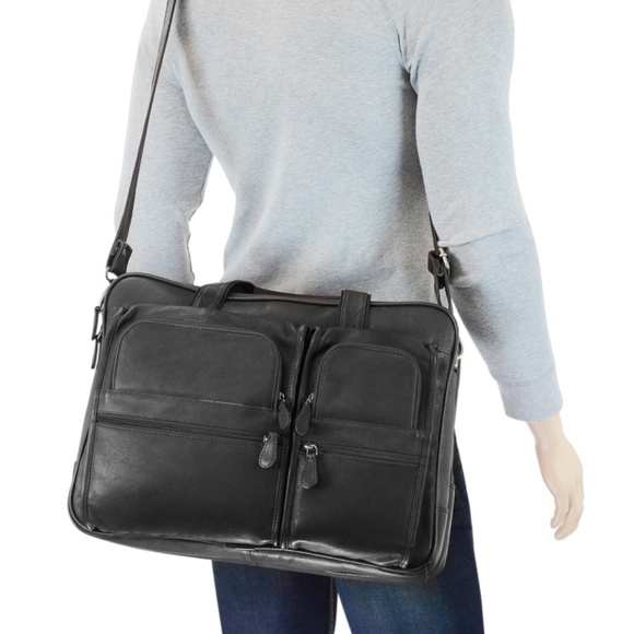 Men's Double Gusset Briefcase With Laptop Sleeve - Picture 4 of 4